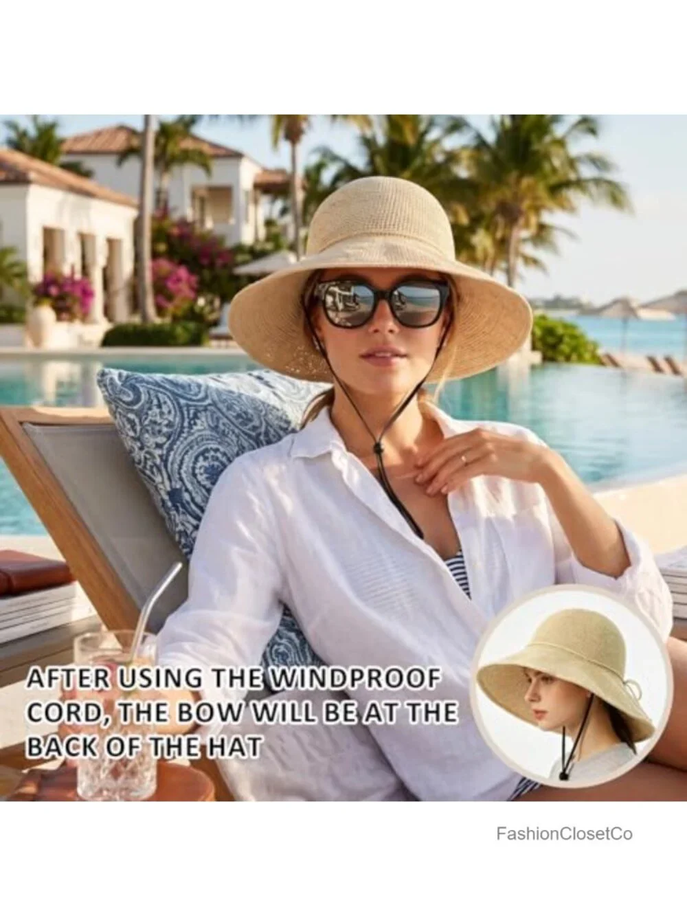 Handwoven Foldable Sun Hat with Adjustable Chin Strap